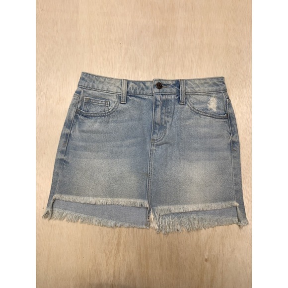 Women's Blue Cello Jeans‎ Asymmetrical Waist Short Denim Skirt Size Small - Picture 2 of 8